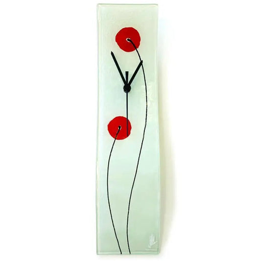 Wall Clock Glass Poppy