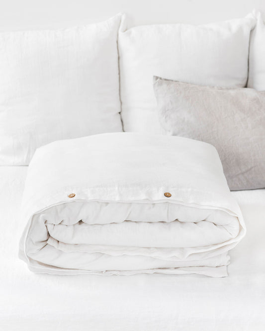 White linen duvet cover