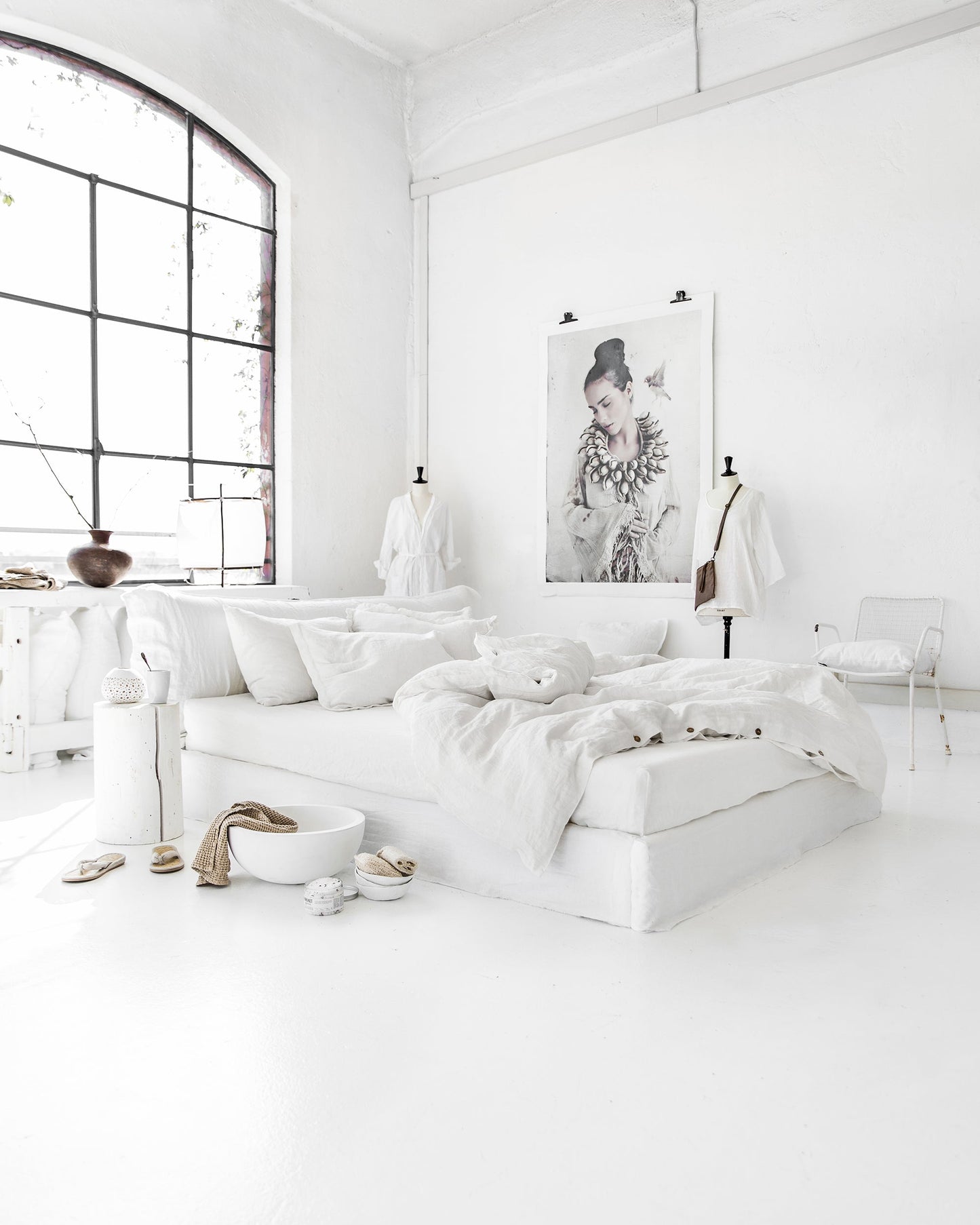 White linen duvet cover