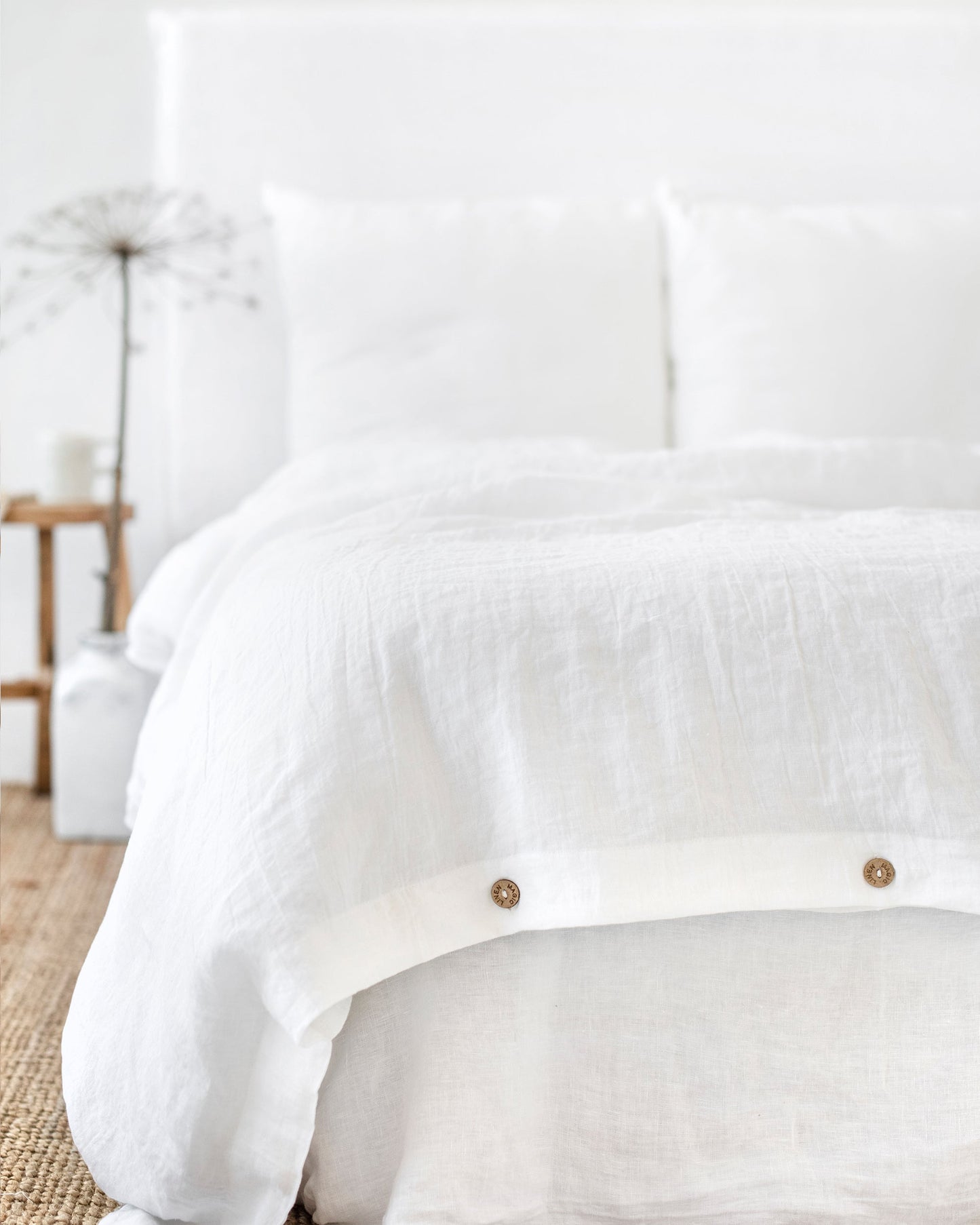 White linen duvet cover