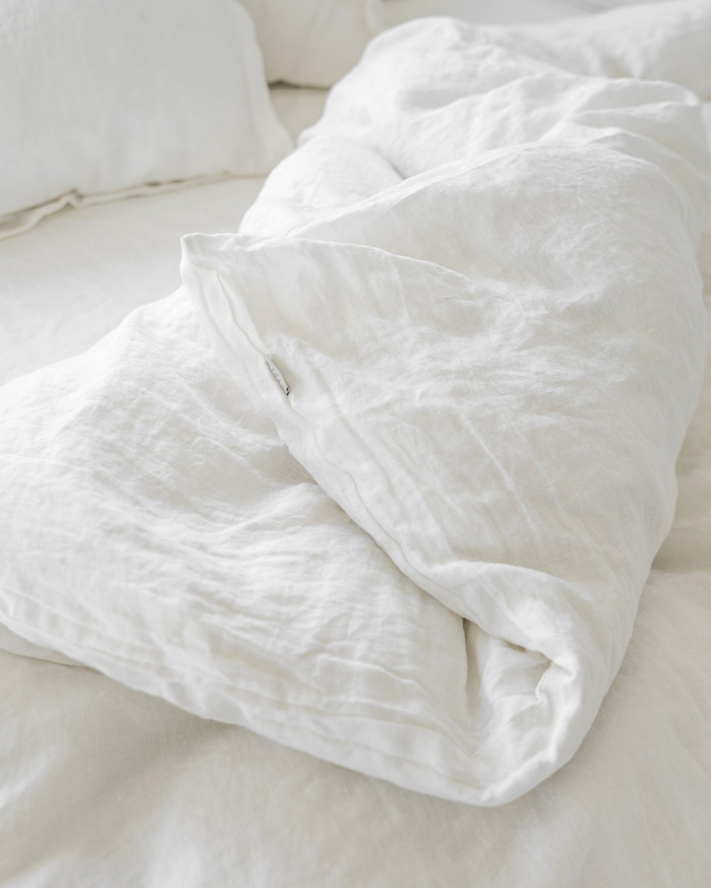 White linen duvet cover
