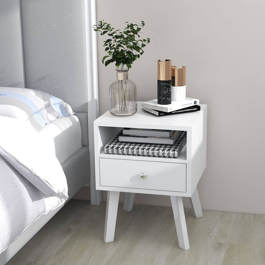 Wood Nightstand with Drawer