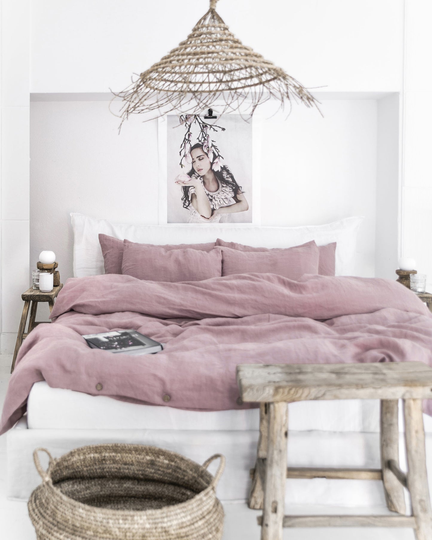 Woodrose linen duvet cover