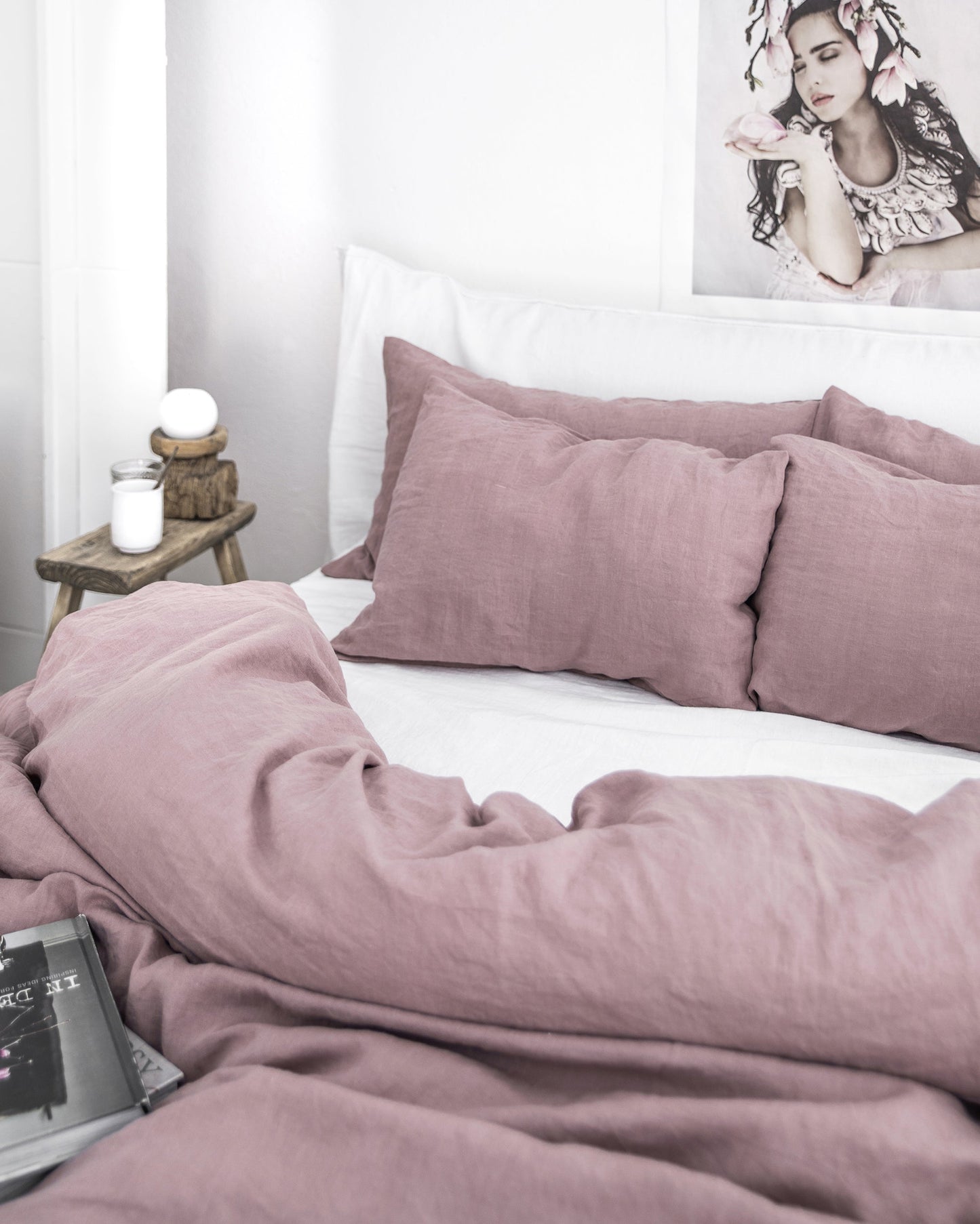 Woodrose linen duvet cover